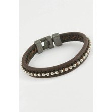 Marsilyan Top Metal Boncuklu Kaliteli Suni Deri Bileklikc