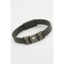 Marsilyan Kuru Kafa Kaliteli Mıknatıslı Suni Deri Bileklik