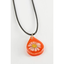 Marsilyan Papatya Oval Epoksi Kolye