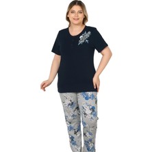 Büyük Beden Battal Kısa Kol Pijama Takımı Alperi B78-106