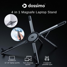Dossimo Katlanabilir Portatif Laptop Standı Manyetik Magsafe Telefon ve Tablet Tutucu Tripod 4 In 1 DS-500