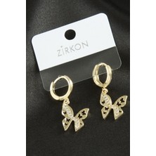 Marsilyan Kelebek Zirkon Taşlı Küpe