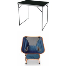 Kılıçaslan Camp Madfox Zenith Katlanır Kamp Masası Siyah +1 Adet Foldmesh Katlanır Sandalye Navy Spark