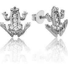 Marsilyan 925 Ayar Gümüş Kurbağa Çivili Küpe EA1160114 (72)