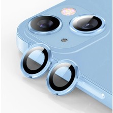 Marsilyan Ally iPhone 14-14 Plus 3D Metal Çerçeveli Kamera Lens KORUYUCU-(5775)