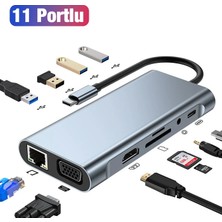 Marsilyan Ally BYL-2110 11IN1 Multifonksiyonlu Type-C Hub Adaptör DÖNÜŞTÜRÜCÜ-(5775)