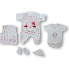 Diji Baby Kuzucuk Nakışlı %100 Cotton Antibakteriyel 5li Zıbın Takımı Hastane Çıkışı