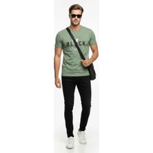 Maxi Modena Erkek Tipografi Detaylı Modern T-Shirt