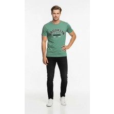 Maxi Modena Brooklyn Vintage Baskılı Erkek Günlük T-Shirt Spor Kesim