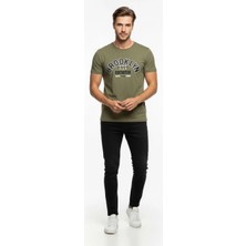 Brooklyn Vintage Baskılı Erkek Günlük T-Shirt Spor Kesim