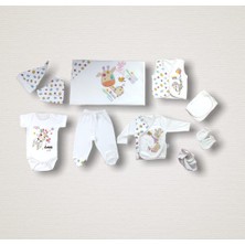 Diji Baby Love Zürafa Nakışlı %100 Cotton Antibakteriyel 10LU Zıbın Takımı Hastane Çıkışı