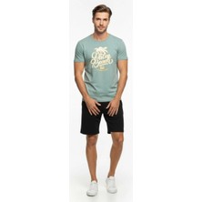 Maxi Modena Palm Beach California Baskılı Erkek Günlük T-Shirt Spor Stil