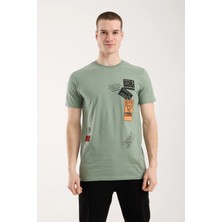 Maxi Modena Erkek Grafik Baskılı T-Shirt Sportif Kesim Günlük Kullanım
