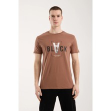 Maxi Modena Erkek Tipografi Detaylı Modern T-Shirt