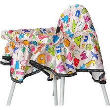 Midimini Mama Sandalyesi Örtüsü  Renkli Harfler (Yakalıklı)
