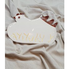 Senseoftouch Tavuk Sunum Tabak El Yapımı Seramik