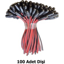 CHESTER Dc Dişi Power Jack Güç Bağlantı Kablosu 100 Adet - Kamera ve LED Adaptör Giriş Soketi- Siyah/kırmızı