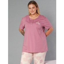 Büyük Beden Battal Viskon Kısa Kol Yazlık Pijama Takımı Dowry B08-92