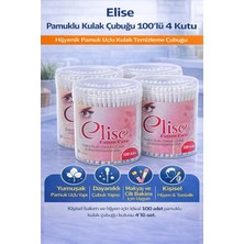 Popüler Sepet Elise Pamuklu Kulak Çubuğu 100'LÜ 4 Kutu Toplam 400 Adet Pamuk Uçlu Kulak Temizleme Çubuğu