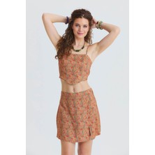 Los Banditos Ayarlanabilir Askılı Sırtı Lastikli Crop Bluz