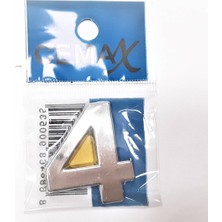 Marsilyan 4 cm Plastik Krom Kaplama Kapı Numarası - 4