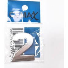 Marsilyan 4 cm Plastik Krom Kaplama Kapı Numarası -2