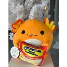 Peluş Turuncu Axolotl Aksolot  ve Peluş Köpek 40 cm