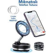 Marsilyan 360 Dönebilen Telefon Tutucu - Ayarlanabilir Mıknatıslı Vakumlu Araç Içi Telefon Tutucu