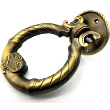 Marsilyan Eco Lounge Antika Tarz Dekoratif Pirinç Saray Kapı Tokmağı, Taktak - 97MM, Antik