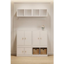 For Woman Ahşap 6 Kapaklı Raflı Modern Dolap Akıllı Depolama Çözümü Kiler Mutfak Hol