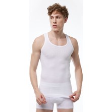 Malabadi Erkek Beyaz %100 Pamuk Yazlık Fileli Atlet 081 1M081