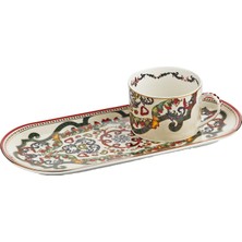 LuckyArt Velora Bone Tek Kisilik Tepsili Cay Fincan Seti
