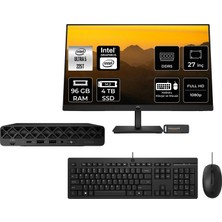 Hp Prodesk 4 Mini G1I Intel Core Ultra 5 225T 96GB 4tb SSD 27" Fhd Monitör Fdos Mini Masaüstü Bilgisayar & Per4 USB Bellek BY6X8ETPN552