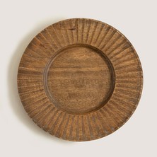 Chakra Sune Ahşap Dekoratif Tabak Kahve Kahve