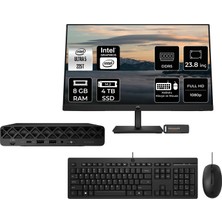 Hp Prodesk 4 Mini G1I Intel Core Ultra 5 225T 8gb 4tb SSD 23.8" Fhd Monitör Fdos Mini Masaüstü Bilgisayar & Per4 USB Bellek BY6X8ETPN412