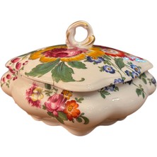 Fransız Limoges Porselen El Boyama Aykırı Form Bonboniyer 15X15X10 cm Ölçülerinde