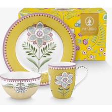 Pip Studio Lily & Lotus Sarı Porselen Tabak Seti 21 Cm