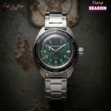 Eski Yeni Antik Vostok Komandirskie Zümrüt Yeşili Kadran Yeni Sezon - 31 Kamenh Otomatik Mekanik Saat