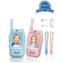 Acstore Çocuklar Için Görüntülü Telsiz Konuşma Özellıklı El Telsizi Şarj Edılebılır 50 mt Menzil Wifi Gerek