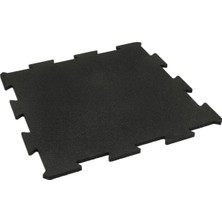 Has Rubber 100X100 2 cm Siyah Blok Puzzle Kauçuk Yer Kaplama Spor Salonu Park Bahçe Zemin Kaplama