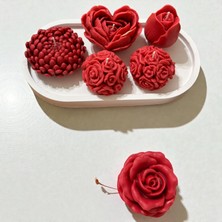 5li Çiçek Seti Mum