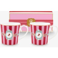 Pip Studio Love Birds Kırmızı Porselen Kupa Seti 150 ml