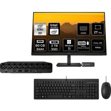 Hp Prodesk 4 Mini G1I Intel Core Ultra 5 225T 80GB 2tb SSD 27" Fhd Monitör W11P Mini Masaüstü Bilgisayar & Per4 USB Bellek BY6X8ETPN619