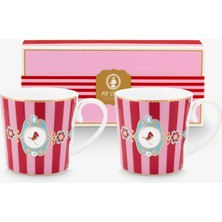 Pip Studio Love Birds Kırmızı Porselen Kupa Seti 250 ml