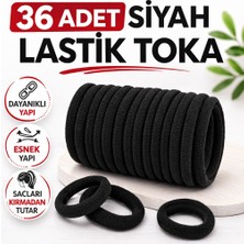 urfakent bilişim ve medya danışmanlık 36 Adet Siyah Lastik Toka Kalın Saç Lastiği Dayanıklı Esnek Saç Toplama Tokası Kadın ve Kız Çocuk Saç Aksesuarı Çoklu Paket