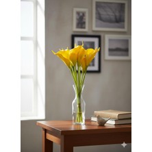 Bakburaya Yapay Çiçekçilik Yapay 8li Sarı Islak Gala Ev Vazo Dekor Özel Gün Çiçeği