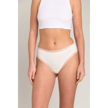 Lovely Things Cherıe Modal Karışımlı Dantelli Cheeky Külot - Ekru