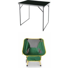 Kılıçaslan Camp Madfox Zenith Katlanır Kamp Masası Siyah +1 Adet Foldmesh Katlanır Sandalye Savanna Lime