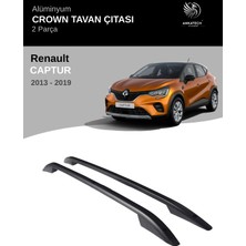 Turtle Renault Captur 2013-2019 Crown Tavan Çıtası - Siyah