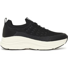 Derimod Zero Kadın Siyah Kalın Tabanlı Bağcıklı Kumaş Sneaker 26PFE49536F